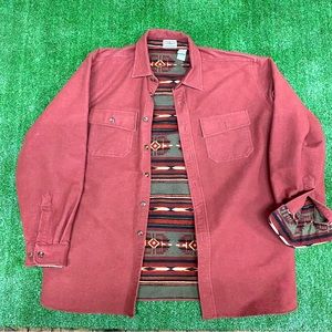 LL Bean Aztec Lined Chamois Button Up Size: L